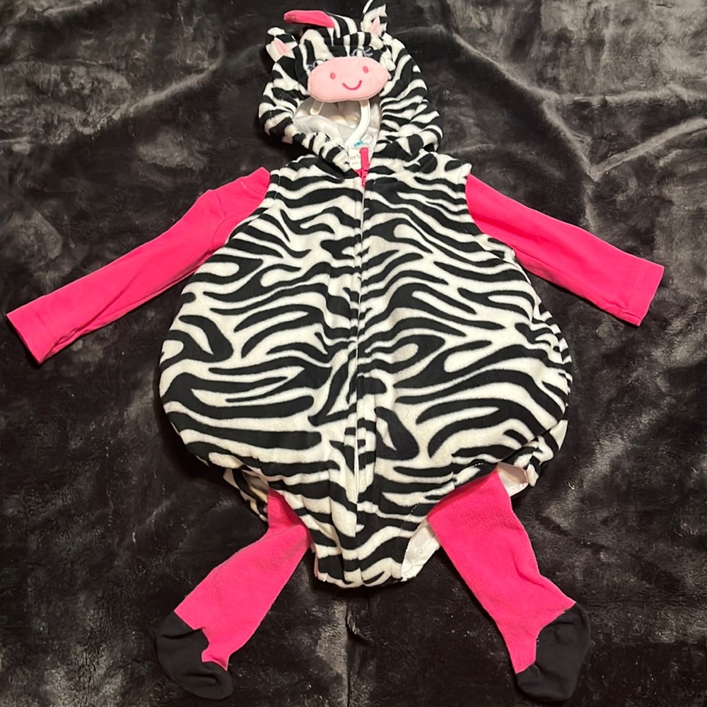 Black white and pink carters zebra costume 3-6 months